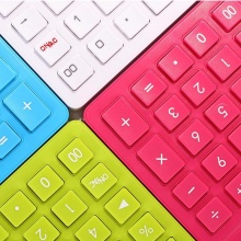 齐心计算器C-6S 小台 苹果系列时尚办公 红色 5个/盒