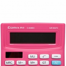 齐心计算器C-838EC 时尚 普通12位 红色 5个/盒