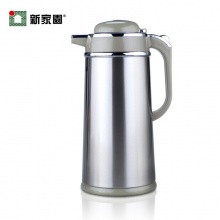 新家园 JLS-0302-1600 咖啡壶 1.6L 手柄开关不锈钢普通型 灰色 玻璃内胆 12个/件