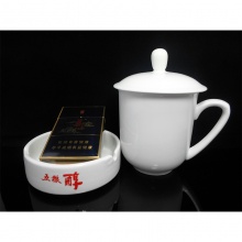 强化陶瓷会议杯 平顶 杯口7.8cm 高12cm 纯白色
