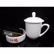 强化陶瓷会议杯 平顶 杯口7.8cm 高12cm 纯白色