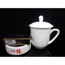 强化陶瓷会议杯 平顶 杯口7.8cm 高12cm 纯白色