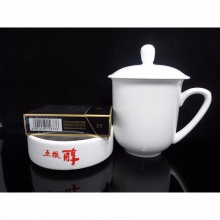 强化陶瓷会议杯 平顶 杯口7.8cm 高12cm 纯白色