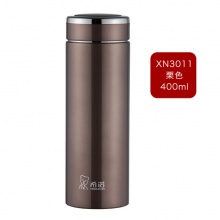希诺真空保温杯男士 304不锈钢带盖带过滤网 XN-3011栗色