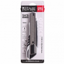 得力美工刀2057 18mm 12把/盒 银色