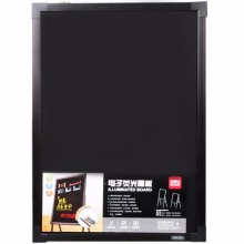 得力带架电子荧光板8733_A型架电子荧光黑板50*70cm(黑色)