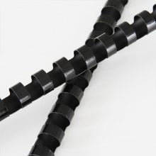 得力装订胶圈3833 21孔6mm(黑)(100支/盒)