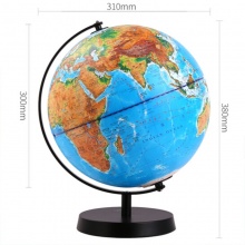 得力2220立体山脉地球仪-30cm(蓝色)