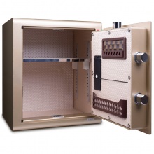 得力指纹保险箱4022(金色)H450*W380*D340mm 保险柜/保密柜/保险箱