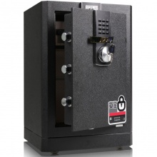 得力电子密码保险柜4043(黑色/浅棕)H550xW410xD360mm（H不含底座和脚轮） 保险柜/保密柜/保险箱