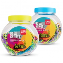 得力彩色回形针0053 3#29mm 蓝色、绿色混色随机 200只/桶 24桶/件