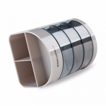 晨光三层多功能组合旋转笔筒ABT98412塑料80mm*80mm*100mm 黑色/灰色随机