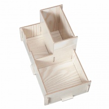 齐心木质笔筒B2230 木质DIY组合笔筒218*118*109mm 