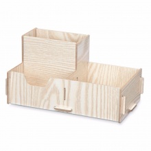 齐心木质笔筒B2230 木质DIY组合笔筒218*118*109mm 