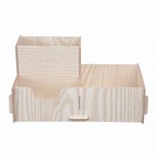 齐心木质笔筒B2230 木质DIY组合笔筒218*118*109mm 