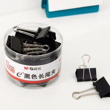 晨光Eplus黑色长尾夹ABS92733筒装 2# 41mm 24个/筒