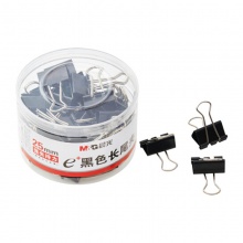晨光Eplus黑色长尾夹ABS92735筒装 4# 25mm 48个/筒