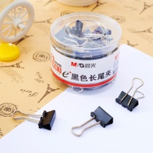 晨光Eplus黑色长尾夹ABS92736筒装 5# 19mm 40个/筒