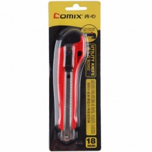 齐心金属护套防滑美工刀B2802 18mm 配色12把/盒