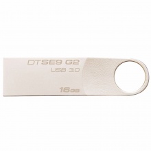 金士顿优盘DTSE9 G2 16GB USB3.0 金属银色 5年质保
