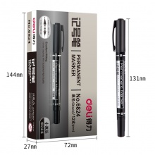 得力(deli)6824 大双头油性记号笔 速干物流笔/标记笔 0.5-1.5mm 黑色